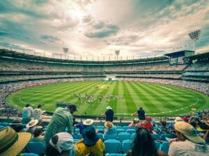 vibrant cricket match at melbourne cricket ground
