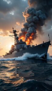 stockcake-warship under fire_1754404147293150199262947348.